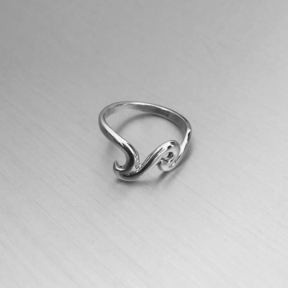 Sterling Silver Two Thick Waves Ring - image 3